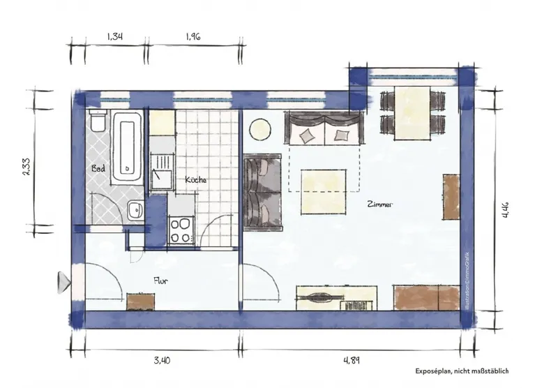 Schöne, geräumige ein Zimmer Wohnung in Berlin, Siemensstadt — photo 1